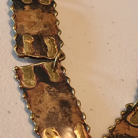 Fashion Jewelry Gold Drop Mixed Metal Geometric Necklace Brutalist Trending - Picture 4 of 9